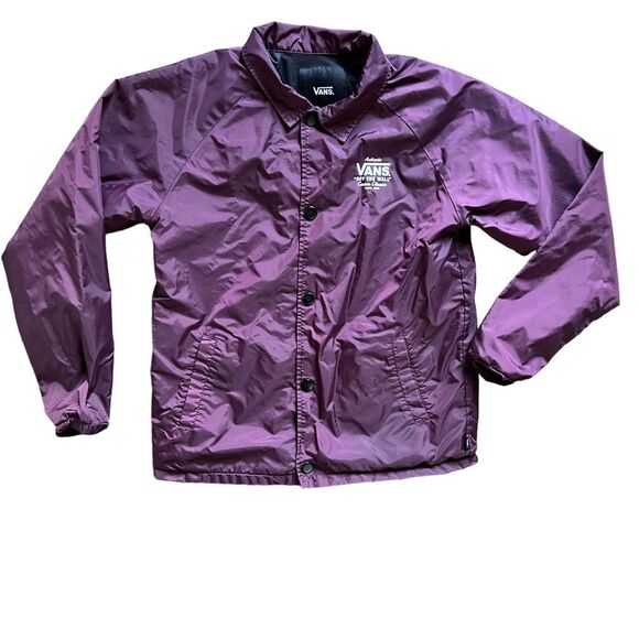 Vans Other - Vans Red Torrey Lined Snap Front Windbreaker Jacket Coat Youth size Medium